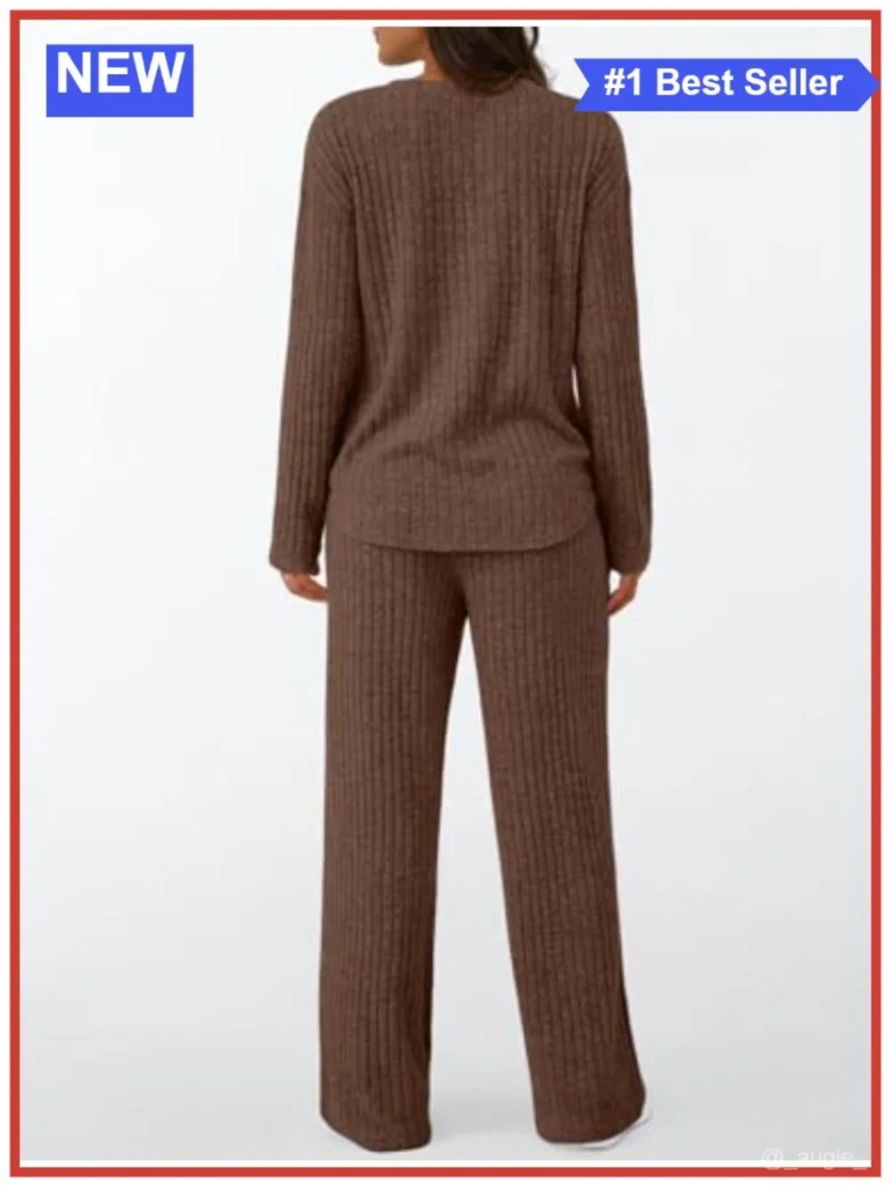 2 Piece Lounge Set Long Sleeve Henley Top Drawstring Wide Leg Pants Pockets